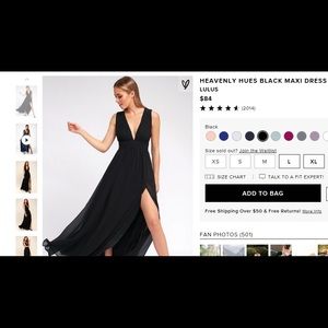 BRAND NEW Black Chiffon Maxi Dress with leg slit